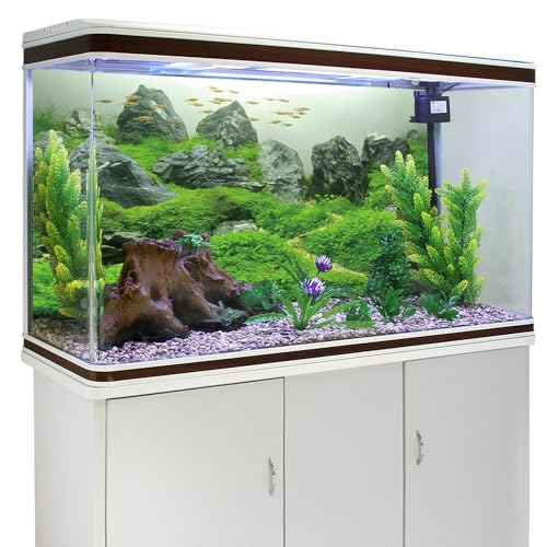 Image of AWERT 48x18 inches Stone Fish Tank Background Aquatic Plant River Bed & Lake Aquarium Background Vinyl Background