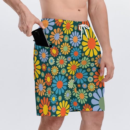 Mens Swim Trunks with Compression Liner Bathing Suits 9" Inseam Quick Dry Beach Shorts with Zipper Pockets Swimming Shorts4