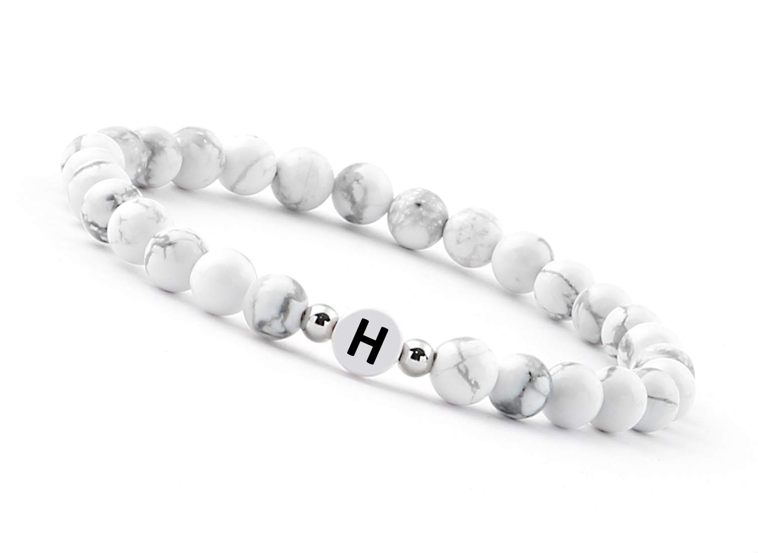 GD GOOD.designs EST. 2015White Pearl Bracelet for Couples with Letter
