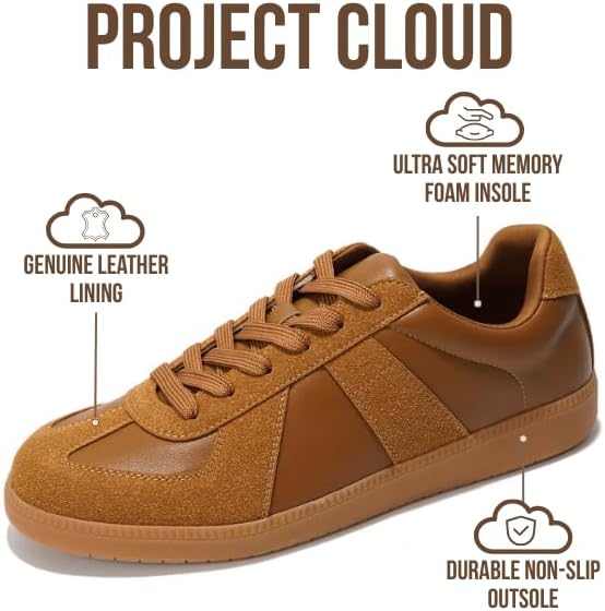 Project Cloud Leather Shoes for Men - Memory Foam Insole Non-Slip Casual Mens Shoes Sneakers - Lightweight Eco-Friendly Leather Fashion Sneakers (Jake) - Image 3