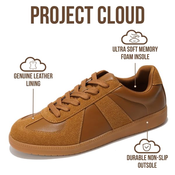 Image of Project Cloud Mens Sneakers - Eco-Crafted Leather Memory Foam Insole Dress Shoes for Men Non Slip Laced-Up Water-Resistant Mens Casual Shoes - Dress Sneakers 2026
