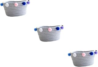 TOYANDONA 3 Pçs Decoração Nórdica Topper De Mesa Cesta De Armazenamento De Roupas Cesta De Armazenamento De Algodão Vaso De Plantas Cesta De Armazenamento De Algodão Tecido À Mão Cesta De