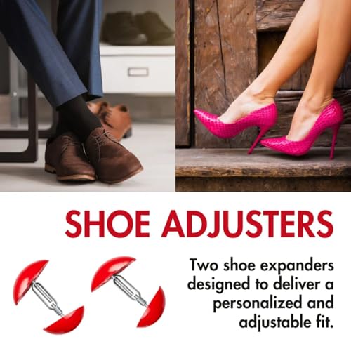 Herzberg, HG03763, Mini-Schuhdehner in Rot, Mini-Schuhdehner, perfekte Passform, lindert Unbehagen, einfach zu bedienen, kompakt und leicht, langlebige Konstruktion