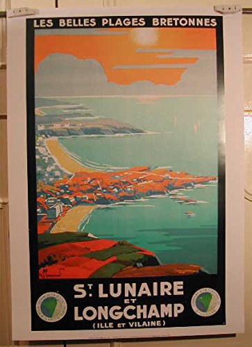 Affiche St Lunaire Longchamp poster deco bord de mer 50x70