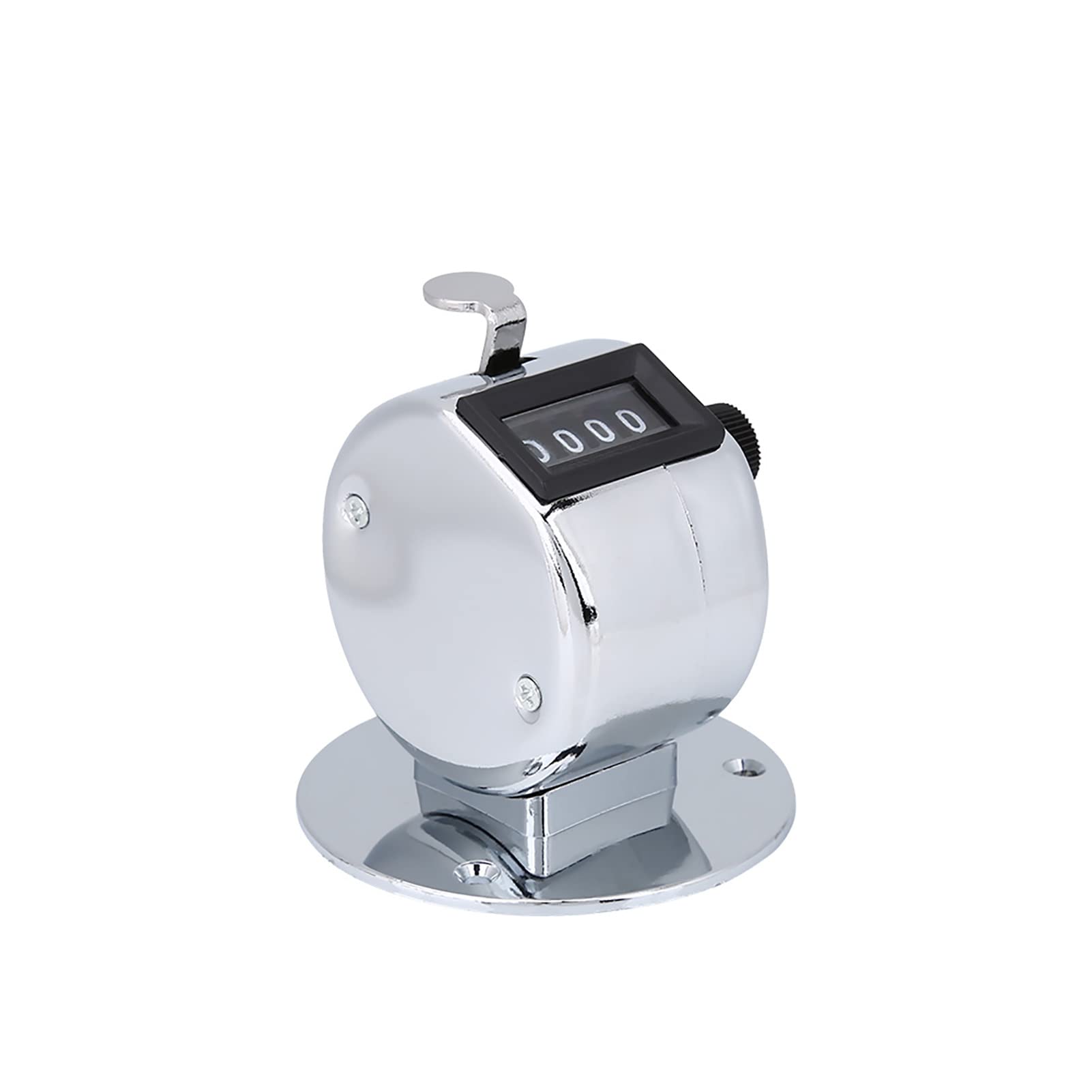 Contatore Manuale Clicker In Metallo A 4 Cifre - Contapassi Per Sport, Allenatori E Casinò (Argento Con Anello Per Dito)