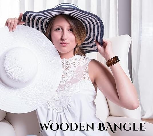 Image of Handmade Natural Wooden Bangles, Stylish Designs,Artisan Premium Quality for Women | Natural Wood Bangles Christmas Gift Jewelry for Her | Eco-Friendly Artisan Crafted Gift