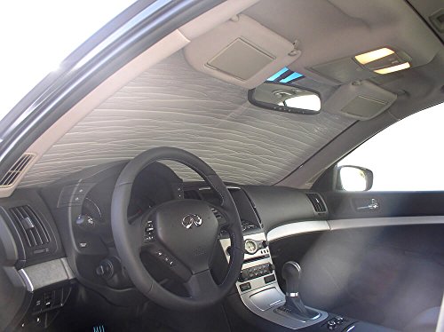 HeatShield, The Original Windshield Sun Shade, Custom-Fit for Infiniti G37 Sedan 2009, 2010, 2011, 2012, 2013 Silver Series