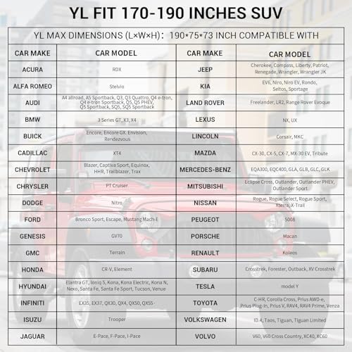 Image of Tecoom Car Cover Waterproof All Weather for 170 inch-190 inch SUV, Universal Full Exterior Covers Fit for Toyota CHR Ford Mustang Honda CRV Tesla Model Y Large Winter Car Covers Snow Sun UV Scratch Protection