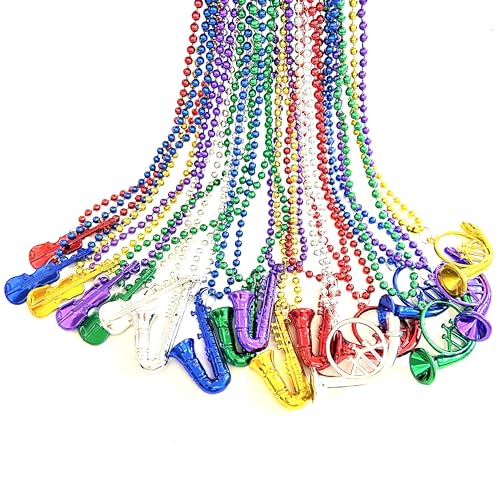 YSPPF 36 Pcs Mardi Gras Bead Necklace Bulk Multi Colors Mardi Gras Beads Parade Throws Party Decor Favor Supplies