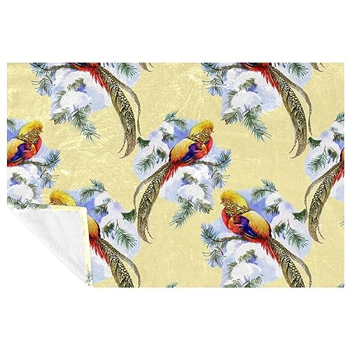 Couverture oiseaux douce plaid contre le froid canapé et lit - 2