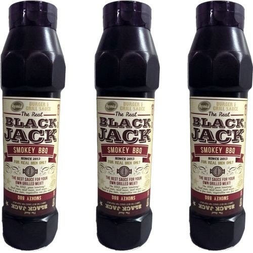 The Real Black Jack Barbecue Sauce Smokey BBQ 3 Flaschen á 750ml (Grill-Sauce) Cover