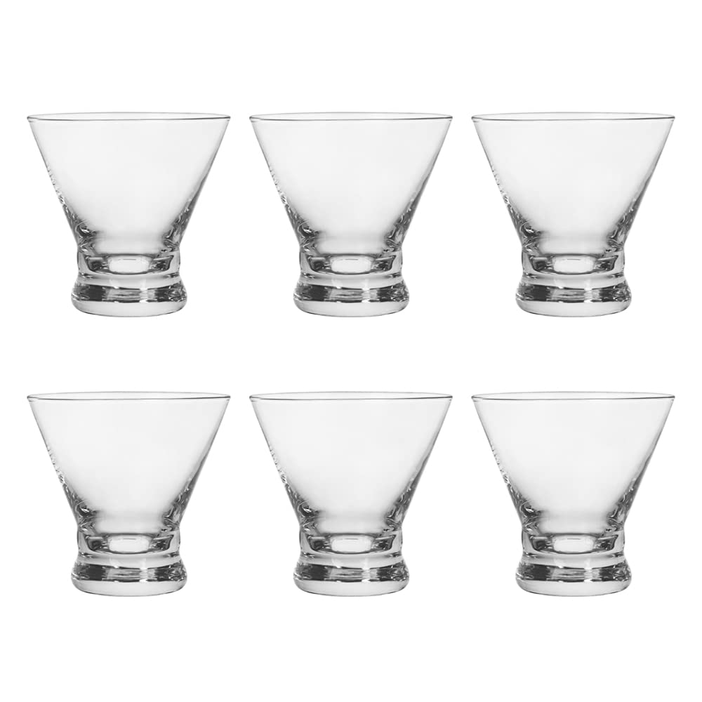 Verres à martini sans pied Lot de 6 transparents élégants pour vos cocktails