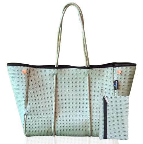 SACKTORLEX BOLSO PLAYA Mujer Grande Impermeable+Pouch INCLUIDO-bolsa playa de mano TOTE BAG tela Neopreno con cierre Mágnetico Ligero y Multiusos para Piscina, Playa, Trabajo y Viaje (MINT) SACKTORLEX BOLSO PLAYA Mujer Grande Impermeable+Pouch INCLUIDO-bolsa playa de mano TOTE BAG tela Neopreno con cierre Mágnetico Ligero y Multiusos para Piscina, Playa, Trabajo y Viaje (MINT)