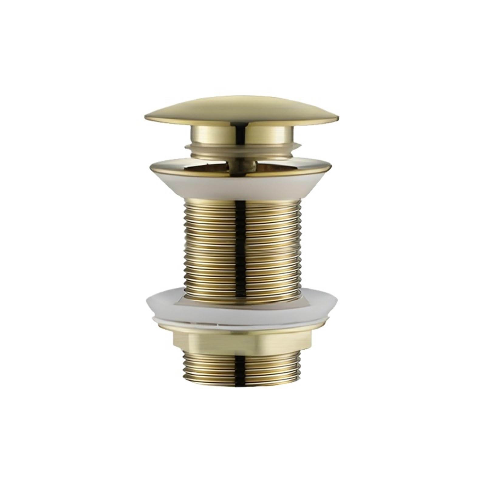 Sink Plug Black Gold Basin Sink Drainer Corrosion Resistant Pop Up Push Button Waste Trap with Overflow Kitchen Bath Drain Stopper No Hole for Washbasin(BG No Hole)