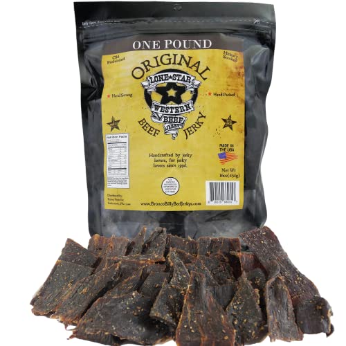 Lone Star Original Flavored Beef Jerky - 1 Pound Resealable Bag - Hickory Smoked Handcrafted Flavor...