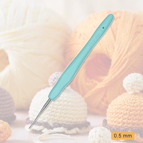 Miniatura 8 de Aguja de ganchillo de ganchillo de tamaño pequeño QLRFFLJOY 0.079 in Crochet Hook Hilo de bordar Herramienta de tejer DIY Hilo de encaje Agujas de