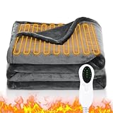 【Amazon.co.jp限定】2025新進化 電気毛布 3分速暖 10段階温度調節 2/4/8Hタイマー設定 敷き 掛け 電気膝掛け 掛敷兼用毛布 毛玉なし 高性能コントローラー 恒温節電 電気ブランケット 大判 ダブル 厚手 省エネ LED表示 ふわふわ フランネルプラスボアフリース 丸洗い ダニ退治機能 防臭抗菌 暖房器具 防寒対策 肩掛け 膝掛け PSE認証済み 190x130cm