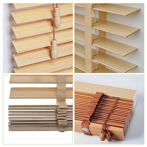 Persianas horizontales de madera maciza ajustables con función opaca para interiores 3