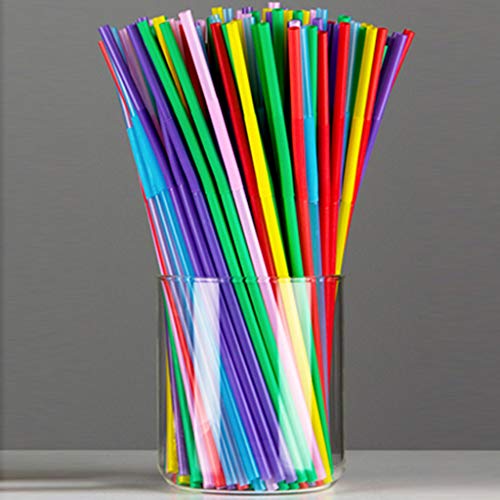 100 pitillos flexibles de plástico, colores variados, 10.2 in miniatura 6