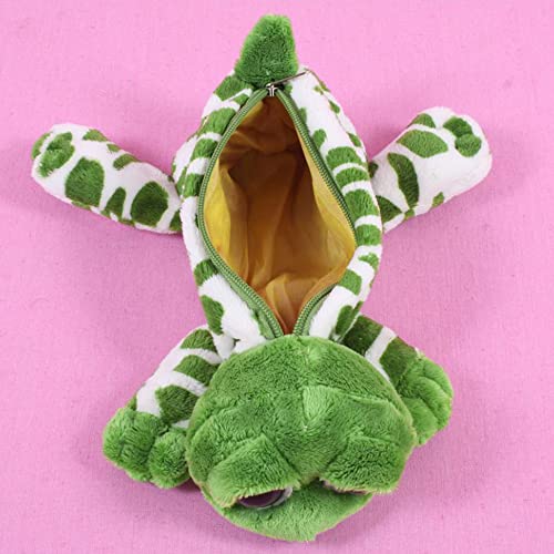 Image of Minache Women Animal Tortoise Plush Stationery Pouch Pen Pencil Case Ladies Cosmetic Bag