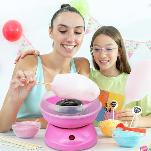 Supfine Zuckerwattemaschine für zu Hause | Zuckerwattemaschine für Zuhause | Zuckerwatte für Kinderpartys, Geburtstage, 220 V EU (Rosa) – Bild 6