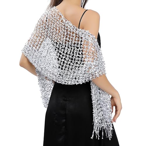 Bufanda Brillante De 1 Pieza, Bufanda Para Mujer, Bufanda Multifuncional, Bufanda Hueca De Lentejuelas, Decoración De Moda, Bufanda Para Vestido De Noche, Decoración De Bufanda