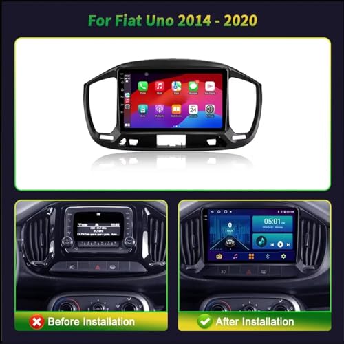 Navegación GPS para Fiat Uno 2014-2020 con Carplay Wireless y Android Auto 2