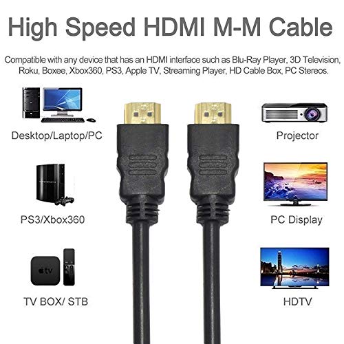Image of High Speed HDMI Cable - Full HD ARC Male to Male 1.5 Meter for Computer, Laptop, TV, Projector and Home Theater (Black)