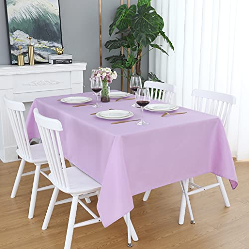 Image of FOLINS&HOME Lavender Rectangle Waterproof Tablecloth, 52 x 70 Inch