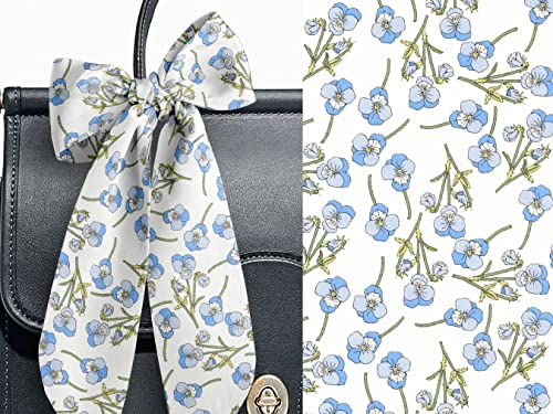 Liberty London Purse, Head, or Neck Scarf - "Pansy Ros" Floral Skinny Scarf - Headband, Handbag, Purse Handle - Silky Tana Lawn Cotton4