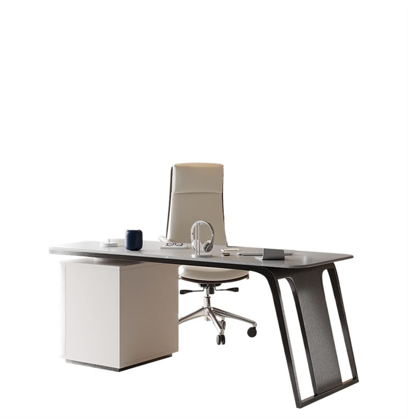 DILLERLELong Desk Luxury Luxury Study Furniture Solid Wood Stainless Steel Writing Desk Desk Desk Chair Combination