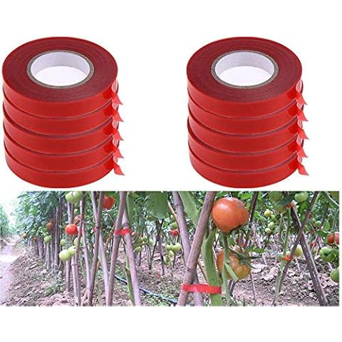 YeBon 10Pcs/Set PE Plant Branch Hand Tying Binding Machine Flower Vegetable Garden Tapetool Tapener(Red Binding Tape) Cover