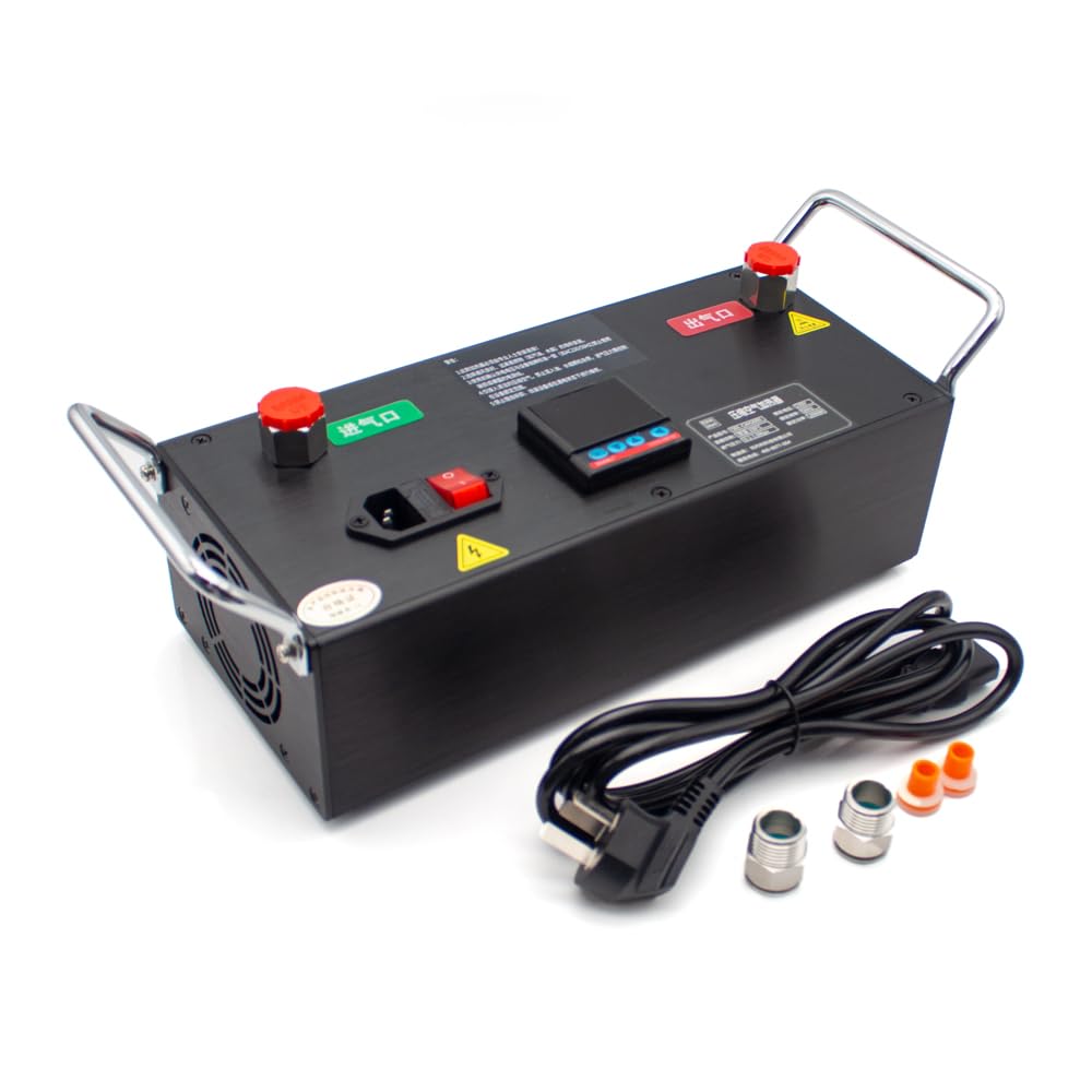 Toplionace Máquina de Calefacción de Aire Comprimido de Grado Industrial AC 220V 2000W, Pantalla Digital Nitrógeno Gas Calentador de Aire Caliente Anti-Congelación （16MM）