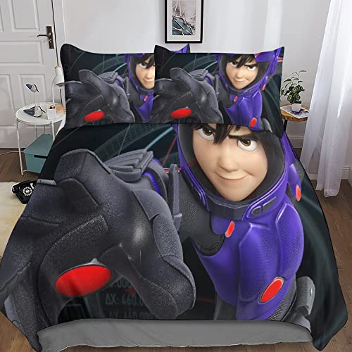 Juego De Ropa De Cama Big Hero 6 Y Edredón De Baymax Funda Nórdica para Decoración Juego De Cama...