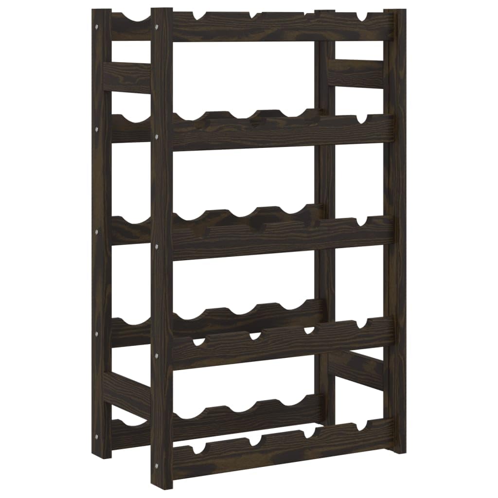 Botellero para 20 botellas negro de madera maciza de pino, botellero de vino, botellero de vino, decoración para el hogar, botellero de vino, mueble para decoración de muebles