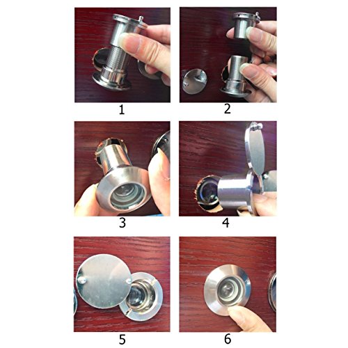 Ldexin 2 Pack 180 Degree Wide Angle Door Safety Viewer Door Peephole Vision For 25Mm-42Mm(0.98" To 1.65") Thickness Door Chrome (Chrome Fits 0.98" To 1.65") #TOP4