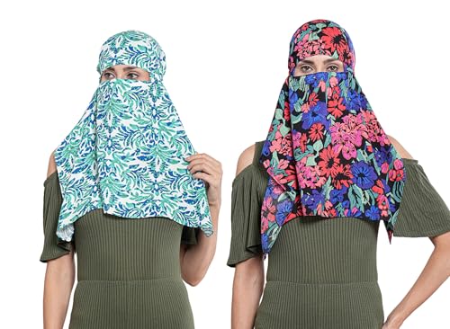 Image of Multipurpose Mask Cum Scarf for Women Cotton I Face Cover for Women I Sun Protection and Summer Wear Scarf