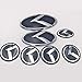 Xitek KA-S7CB 7X New Silver Carbon Fiber K Front Hood Trunk Rear Wheel Hub Caps Steering Wheel Logo Badge Emblem Fit KI OPTIMA K5 2011-2018