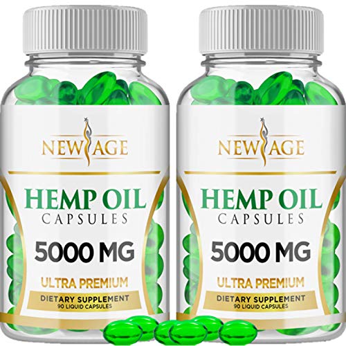 (2 Pack) Hemp Oil Capsules Pills - 5000 MG of Pure Hemp Extract