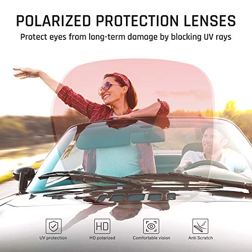 TOREGE Sunglasses for women Oversized Square Sunglasses Trendy Polarized Women's Sunglasses TR-C82