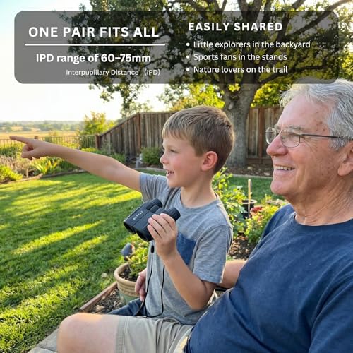 Hontry Binoculars for Adults and Kids, 10×25 Compact Binoculars for Bird Watching, Theater and Concerts, Hunting and Sport Games