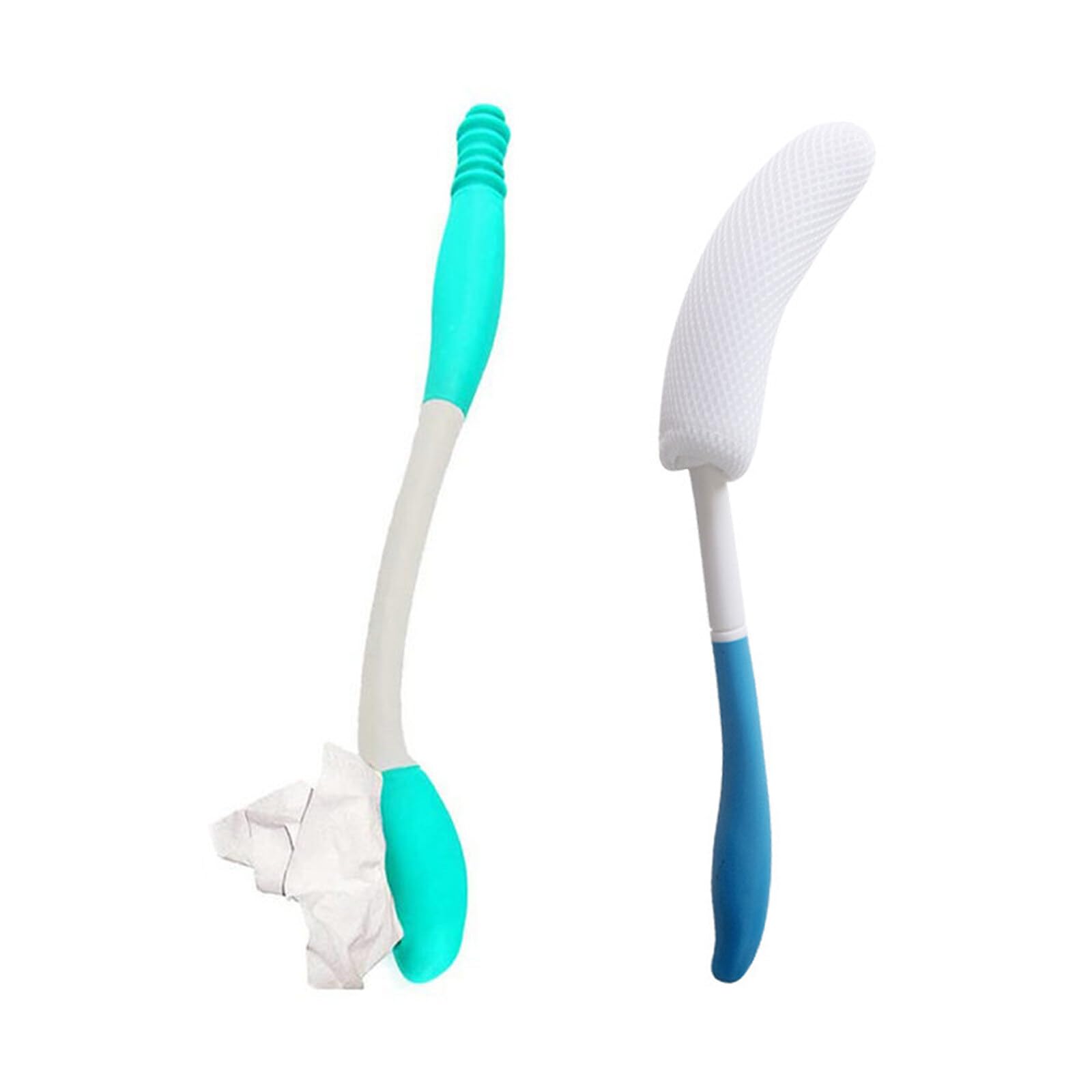 Limpiaparabrisas trasero para inodoro, 15.7 pulgadas de largo, autoasistencia para parte inferior de baño, herramienta de asistencia para inodoro, cepillo de baño para ancianos,