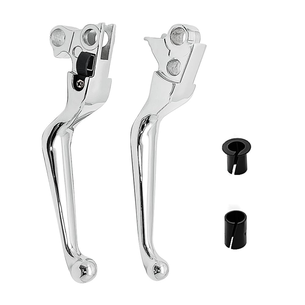 Maneta Palancas de freno y embrague para Harley Davidson Sportster 883 1200 Softail Dyna Electra Glide Road King Fat Boy Night Train Street Bob (Cromo)