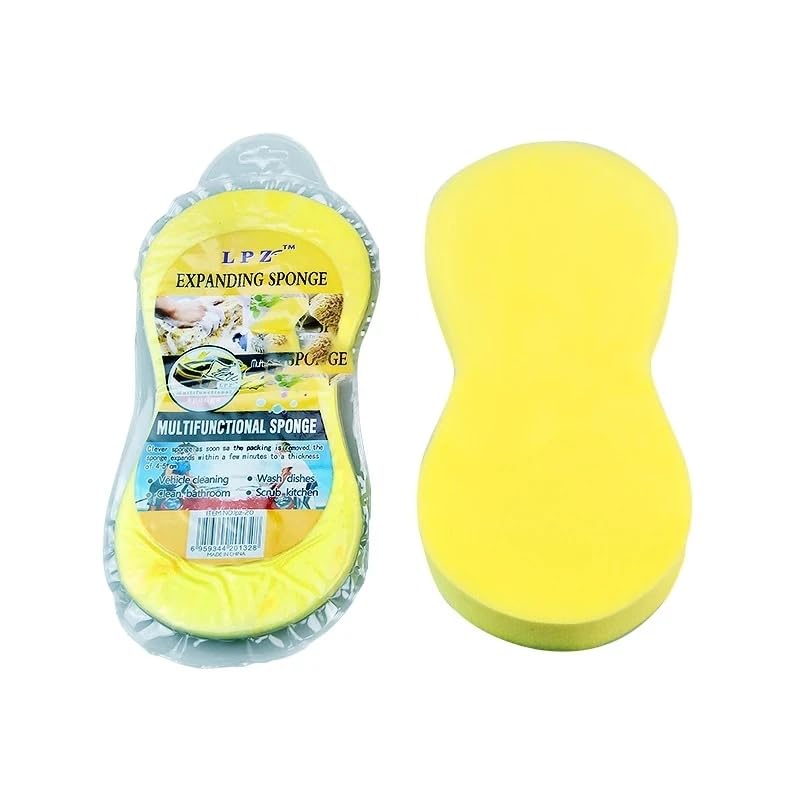 FAVHOME Compressed Sponge for Car, for All Purpose Cleaning, Foam Scrubber Kit, for Dishes, Tile, Bike, Truck and Also Easy Grip Sponge for Kitchen, Bathroom, Household Cleaning - Pack of 2 Pieces-picture-21