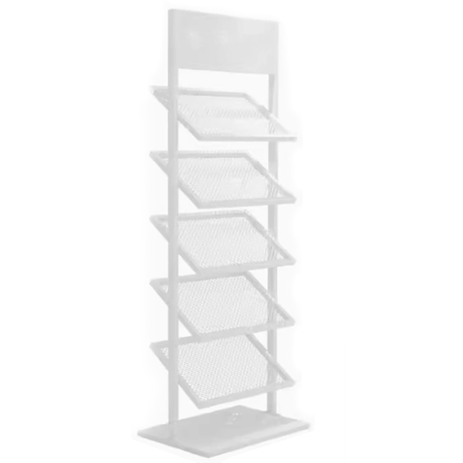 YNBSHGAA 5-Tier Freestanding Floor Tile Display Rack, Porcelain Marble Slab Showcase Stand for Exhibit Retail, 31.5 Inch,6-White-40cm/15.7in