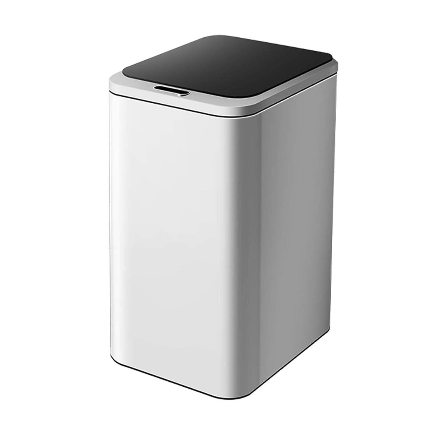 GAROEN Smart Touchless Stainless Steel Trash Can 9L Automatic Household Waste Bin for Kitchen & Bathroom Narrow Design with Lid Modern White ge Can