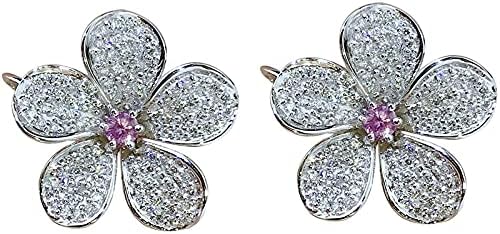 JeryWe Orecchini A Clip Floreali Per Donna - Fiori Colorati Bianco/Rosa/Nero/Giallo - Finti Orecchini Senza Foro - 2