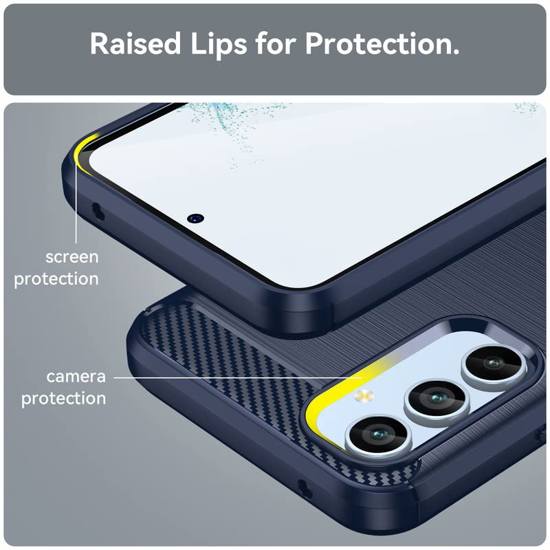 Image of Hybrid Carbon Fiber Back Case for Samsung Galaxy A54 5G (Blue)