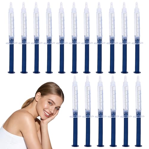 16 Pcs Teeth Whitening Gel Refills 3ml Gentle Teeth Whitening Kit Brighten and Add Shine Stain Removal Works with Led Light and Tray