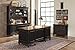 Martin Furniture Hartford Double Pedestal Shaped Desk, Brown - Fully Assembled